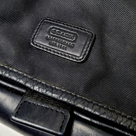 COACH Black Canvas Leather Crossbody Shoulder Laptop Bag N9J2L-5118 - Picture 7 of 7